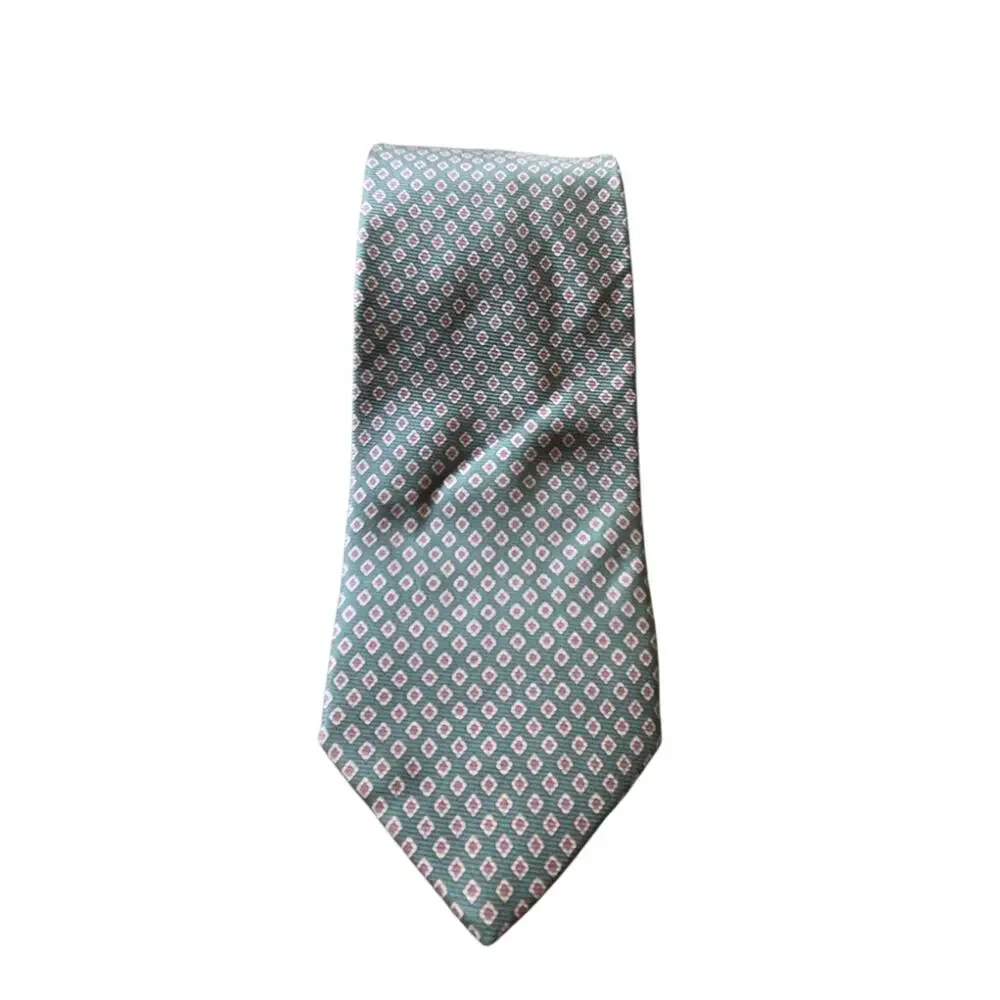 Brooks Brothers Makers Pure Silk Tie Geometric Neat Diamond Pattern Necktie USA